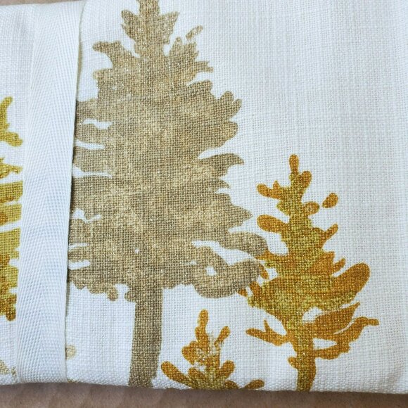 New Holiday Forest Table Runner Linen Christmas Gold Tree Glitter Tableau 14x72 - Picture 6 of 7